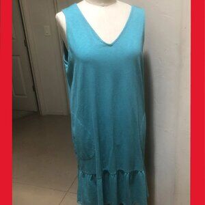 Cool Turquoise - J Jill Knit Dress w/Pockets! Excellent!